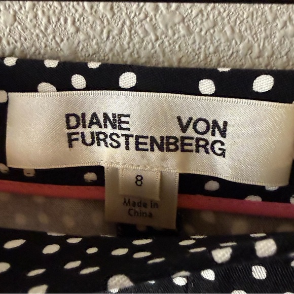 NWOT Diane Von Furstenberg Orillon Dot Cigarette Pant Black Business Casual Sz 8 - Picture 8 of 13